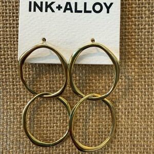 Ink + Alloy brass double hoop earrings.